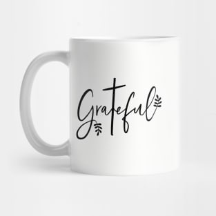 Grateful hand lettering with a cross, design for Thanksgiving Mug